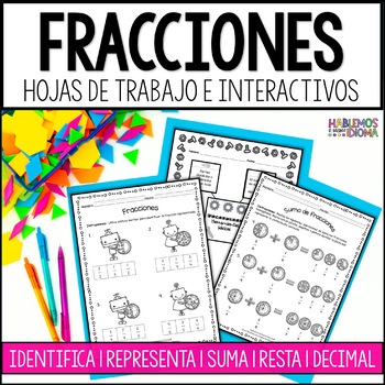 Preview of Fracciones | Cuaderno interactivo | Interactive fractions activities in SPANISH