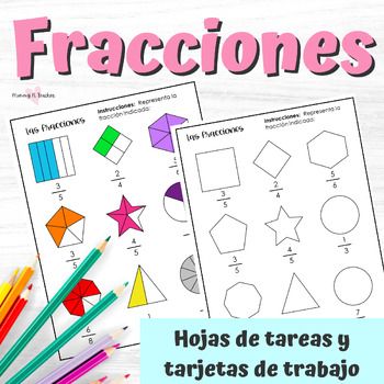 Preview of Fracciones - Fractions Worksheets in Spanish