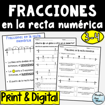 Preview of Fracciones en la recta numérica - Fractions on a Number Line