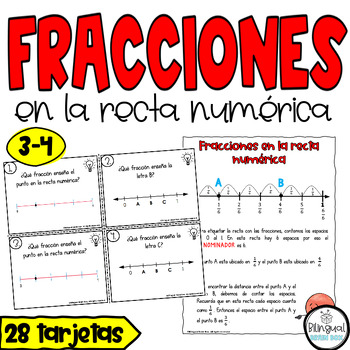 Preview of Fracciones en la recta numérica- Fractions on a Number Line in Spanish