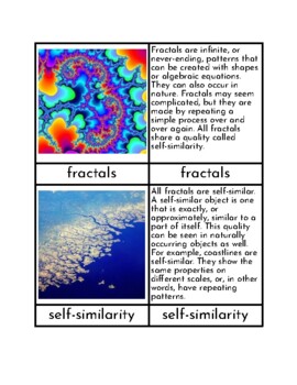 Preview of Fractals - Three/Four Part Cards