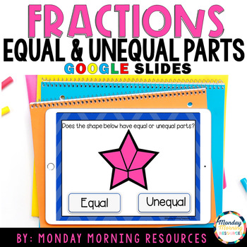Preview of Fraction 2D Shape Equal and Unequal Parts Google Slides