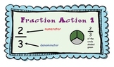 Fraction Action 1 and 2 Posters for Math Word Wall