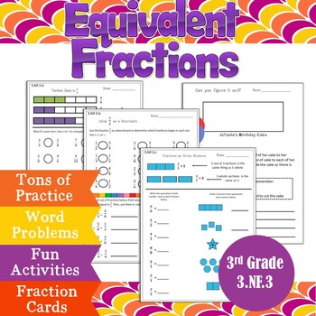 Preview of 3rd Grade Fractions 3.NF.3 Equivalent Fractions/Comparing Fractions