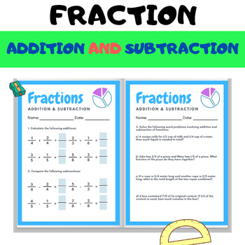 Preview of Fraction Activities / Addition and Subtraction Worksheets
