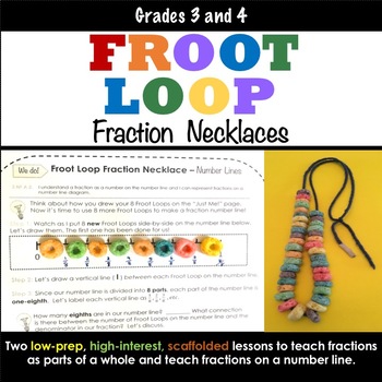 Preview of Fraction Activity - Froot Loop Fraction Necklaces