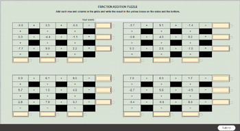 Fraction Addition Puzzle : : Interactive Math Activity by ...