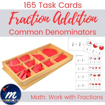 Preview of Fraction Addition Task Command Cards Proper Common Denominators Set of 165