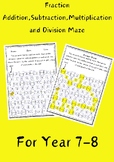 Fraction Addition, subtraction,Multiplication and Division Maze