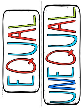 Fraction Activity and Anchor Chart Equal vs. Unequal Parts FREE!