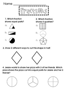 fraction homework 1st grade
