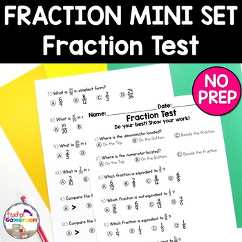 Preview of Fraction Mini Set - Fraction Test