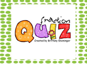 Preview of Fraction Assessment Quiz