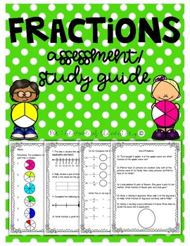 Preview of Fraction Assessment/ Study Guide