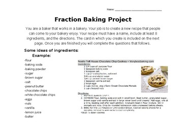 Preview of Fraction Baking Project