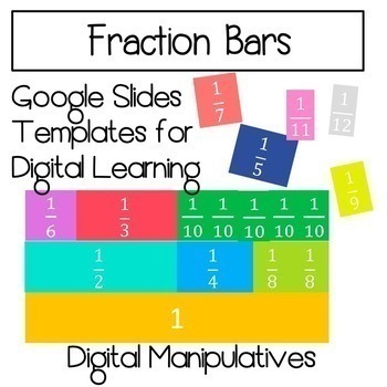 Preview of Fraction Bar Digital Manipulatives on Google Slides- for Distance Learning!