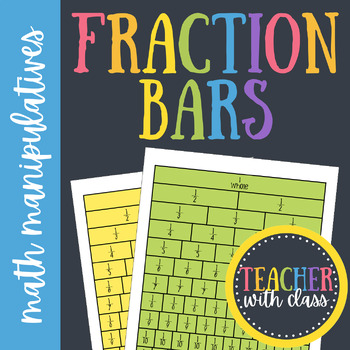 Preview of Fraction Bars | Math Manipulatives | PDF | Printable