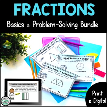 Preview of Fraction Basics: Naming, Equal Parts, Partitioning and Problem Solving Bundle