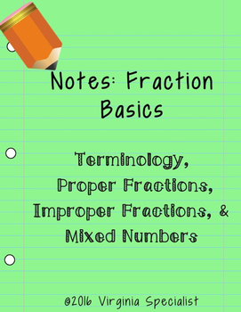 Preview of Fraction Basics Guided Notes