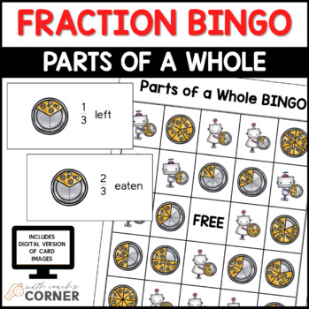 Preview of Fraction Game: Equal Parts of a Whole Bingo with Pictorial Representations