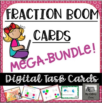 Preview of Fraction Boom Cards - Self-Checking -Digital -Growing Bundle - Distance Learning