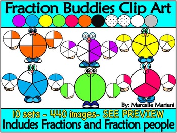 Preview of Fraction Clip Art- Fraction People (440 images) Commercial use