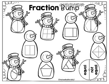 Fraction Bump Games - Equal vs. Not Equal, Halves & Fourths by KaSandra ...