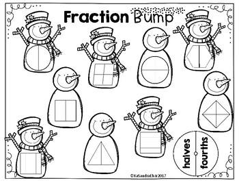 Fraction Bump Games - Equal vs. Not Equal, Halves & Fourths by KaSandra ...