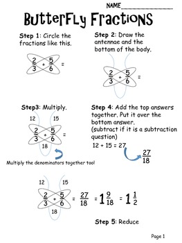 FRACTION  ADDITION and SUBTRACTION of FRACTIONS. Conventional method and  the BUTTERFLY. \Prof. gis/ 