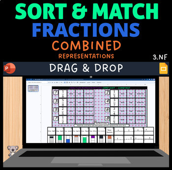 Preview of Fraction Card Sort & Match - Combined Representations - Digital
