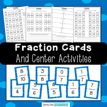 Preview of Fraction Cards & Center Activities - Practice Comparing and Ordering Fractions