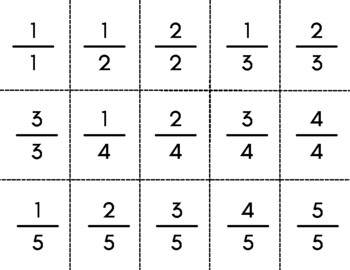 Preview of Fraction Cards (War Game)