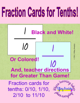 Preview of Fraction Cards for Tenths!