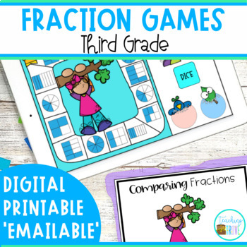 Preview of Fraction Centers for Third Grade - Digital and Print