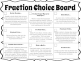 Fraction Choice Board