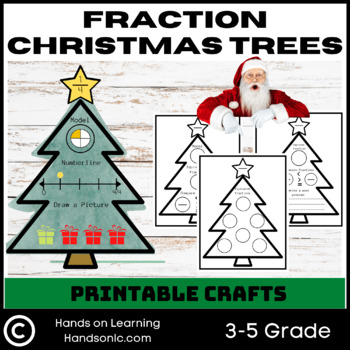 Preview of Fraction Christmas Trees Craft