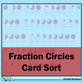 Preview of Fraction Circles Card Sort - for Fractions up to Tenths