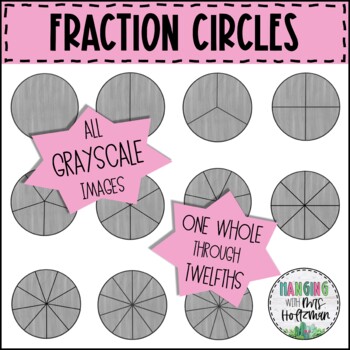 Preview of Fraction Circles Clip-Art | Grayscale Images