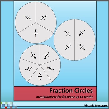 Preview of Fraction Circles - Manipulatives for Fractions up to Tenths