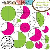 Fraction Circles Set: Clip Art Graphics for Teachers {Gree