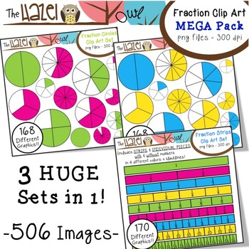 Preview of Fraction Circles, Strips & Pieces Clip Art MEGA Pack {Save $ by Buying Bundle!}