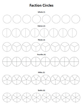 Preview of Fraction Circles to 12