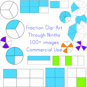 Preview of Fraction Clip Art For Commercial Use