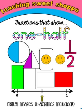 Preview of Fraction Clip Art!  One-Half  FREEBIE!