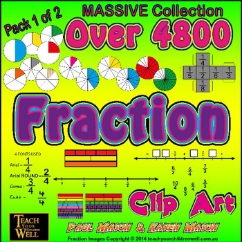 Preview of Fraction Clip Art - Pack 1of2 - Over 4800 PNG Graphics (MASSIVE Collection)
