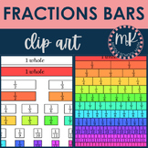 Fraction Clip Art- strips, bars COLOR, B&W, PNG, and GOOGL