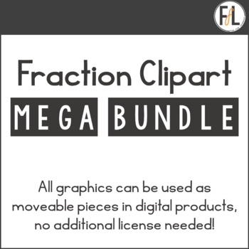 Preview of Fractions and Decimals Clipart BUNDLE