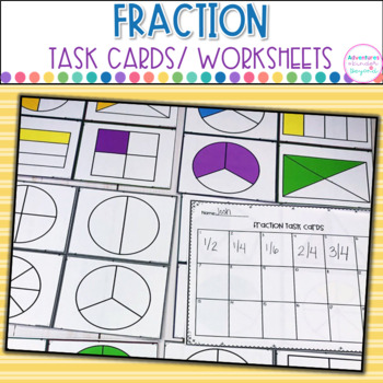 Fraction Bundle Task Cards and Printables by Adventures in Kinder and ...