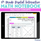Fraction Concepts Digital Interactive Notebook - 5th Grade