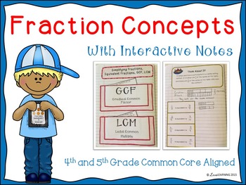 Preview of Fraction Concepts (Lesson, Interactive Notes, Assessment)